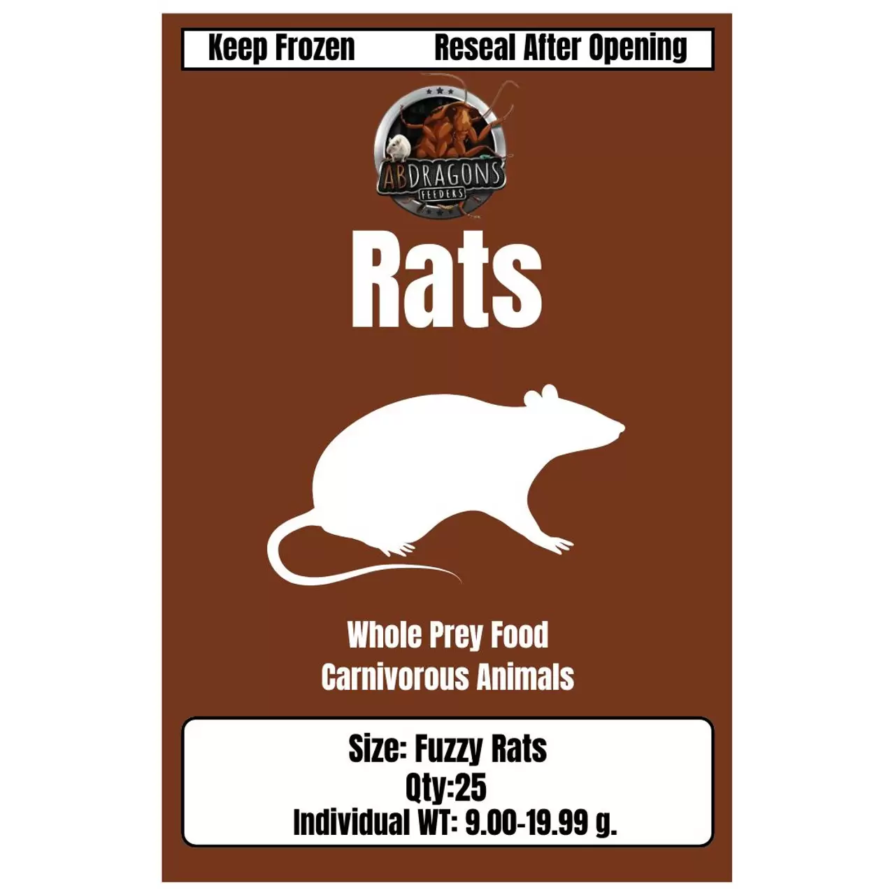 Fuzzy Rats (25 Per Bag)