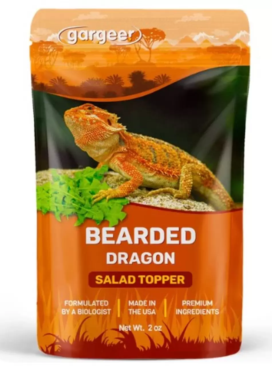 Gargeer Bearded Dragon Salad Topper: Supercharge Healthy Diet Supplement - Essential Nutrition Care Blend for Strength & Robust Immune System in Juvenile & Adult Dragons 2oz