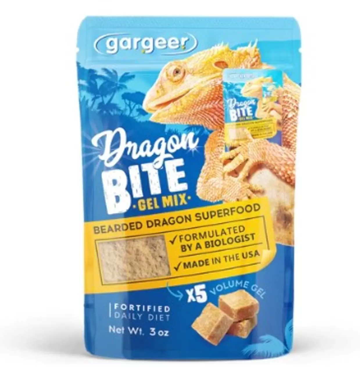 Gargeer Bearded Dragon Food Complete Gel Diet for Both Juveniles and Adults 3oz.