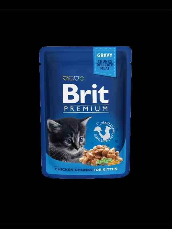 Brit Premium Cat Pouch Chicken Chunks for Kitten 100g